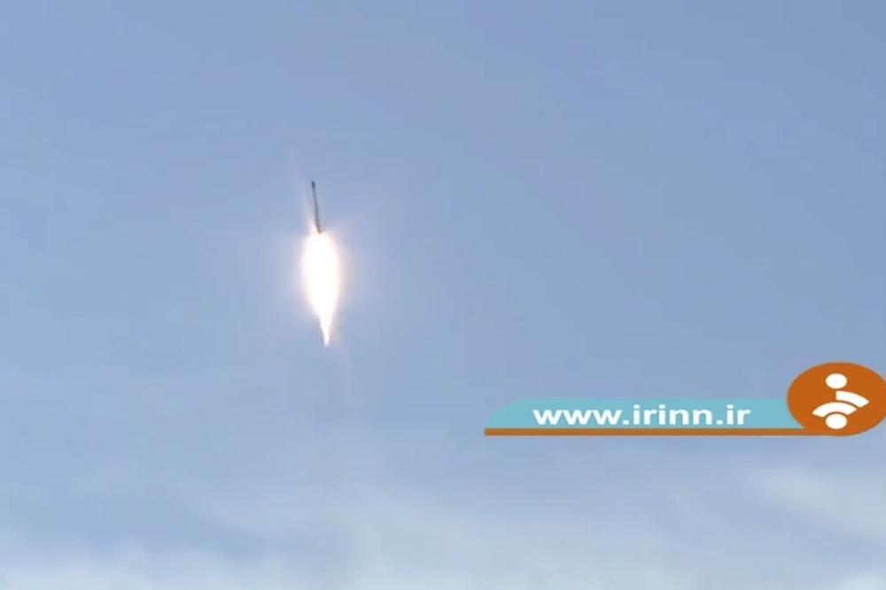 image taken from video footage aired by Iranian state television shows the launch of a rocket by Iran 