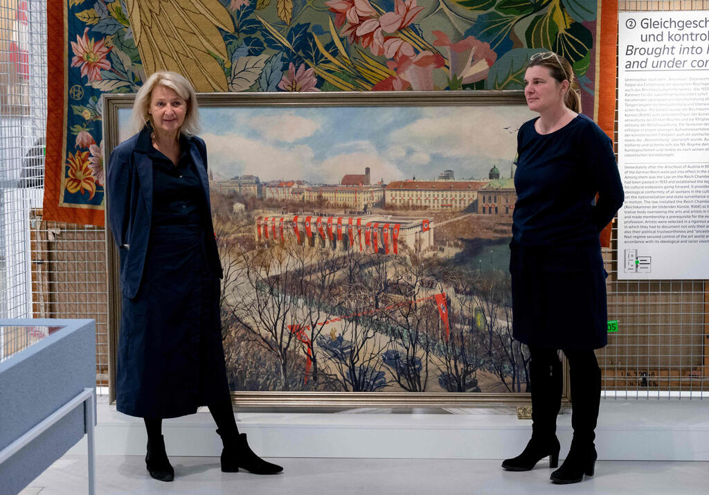 Sabine Plakolm-Forsthuber and Ingrid Holzschuh (R) curators of the exhibition 