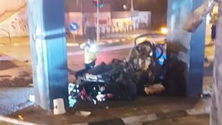 זירת התאונה בכניסה לטייבה