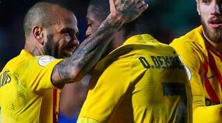 אוסמן דמבלה ודני אלבס חוגגים