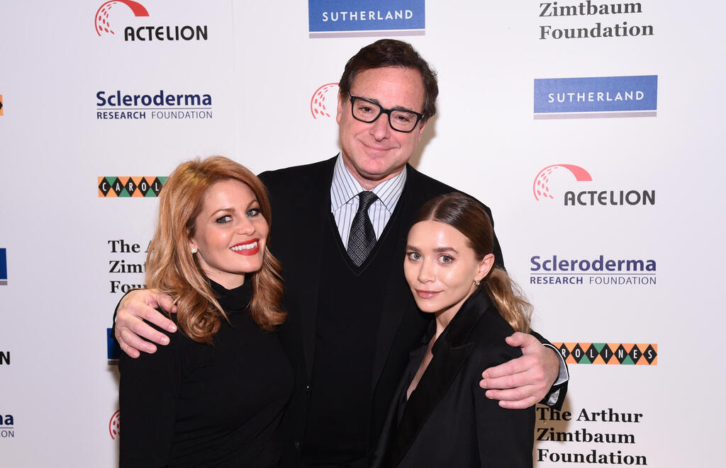 Bob Saget with Candace Cameron Bure and Ashley Olsen in New York in 2015 