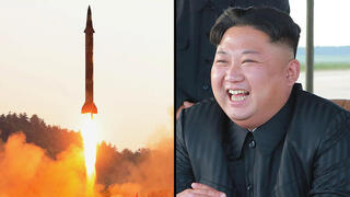חצי חצי קים ג'ונג און ו שיגור טיל בליסטי של צפון קוריאה