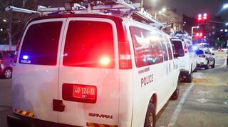 ניידת משטרה בהפגנה נגד משה חוגג