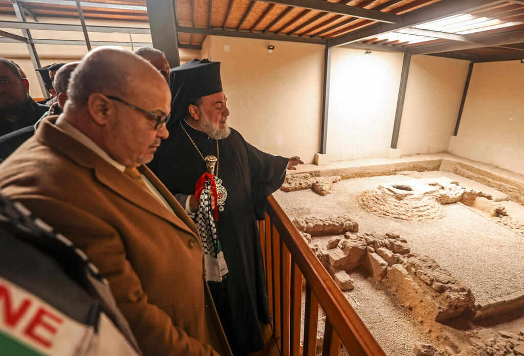 Archbishop Alexios attends the inauguration of Mukheitim archaeological site, which houses the remnants of a Byzantine church
