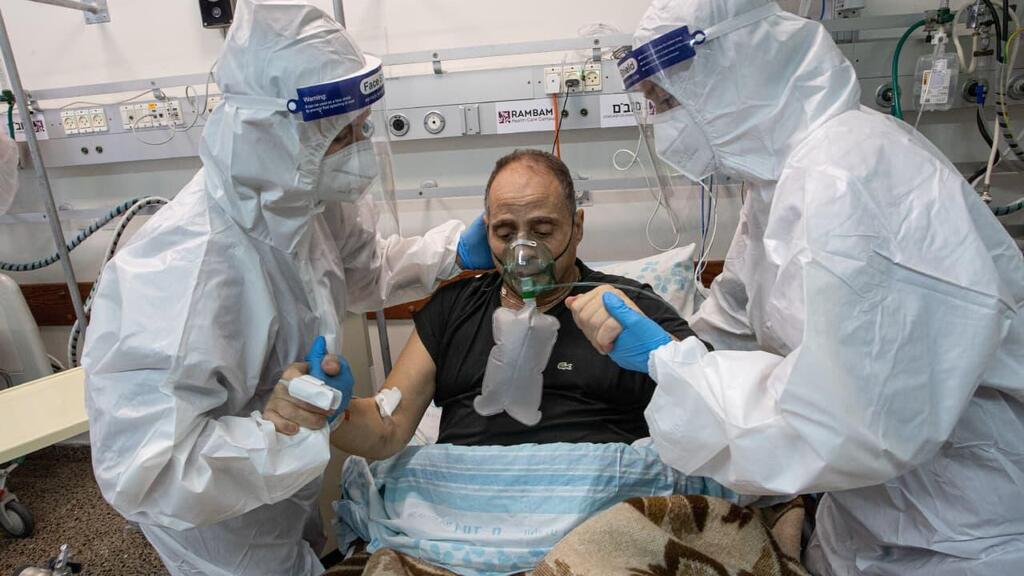 A coronavirus ward at the Rambam Health Care Campus (Photo: Gil Nechushtan) מחלקת קורונה ביה"ח רמב"ם