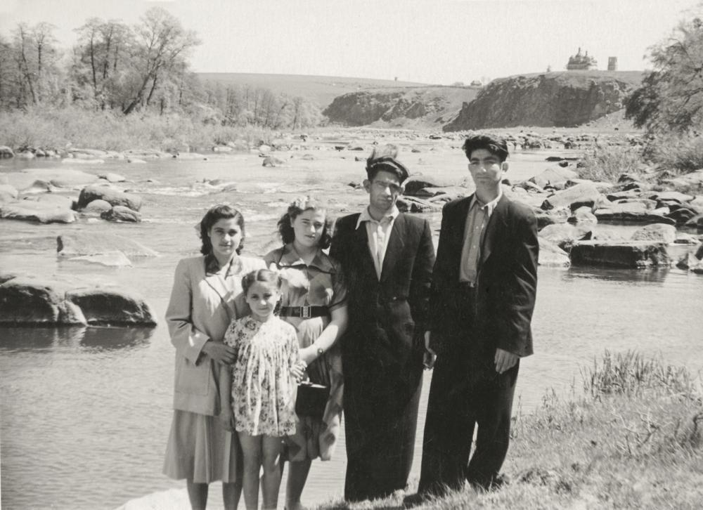 This 1957 image provided by Maksim Goldenshteyn family members shows from left to right Eva Poliak, Eva's daughter Svetlana, Anna, Motl Braverman and Lova pose for a photo along the banks of the Southern Buh in Pechora, Ukraine, in 1957 (Photo: Maksim Goldenshteyn via AP) This 1957 image provided by Maksim Goldenshteyn family members shows from left to right Eva Poliak, Eva's daughter Svetlana, Anna, Motl Braverman and Lova pose for a photo along the banks of the Southern Buh in Pechora, Ukraine, in 1957