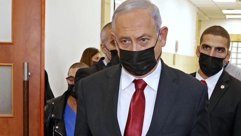 Former prime minister Benjamin Netanyahu leaves a Jerusalem courthouse, Nov. 16, 2021