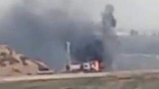 עשן עולה מעמדה צבאית של צה"ל על גדר המערכת עם עזה באזור אל-בורייג', מרכז הרצועה