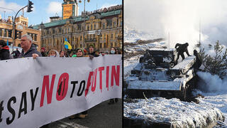 עצרת במחאה על ההסלמה, קייב אוקראינה