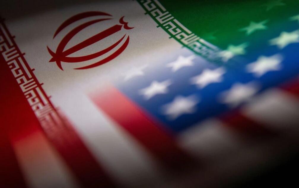 The Flags of Iran and the United States 