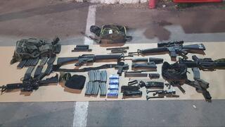 כלי הנשק שהמשטרה איתרה בפשיטה