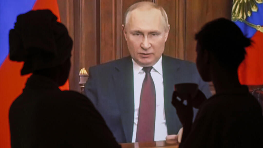 פוטין מדבר בתקשורת הרוסית על הפלישה לאוקראינה