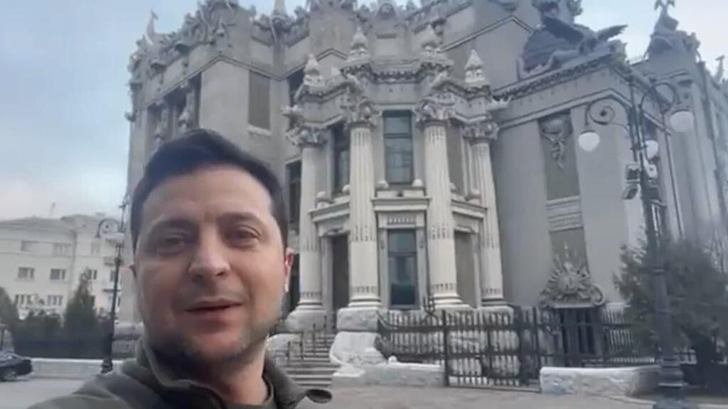 Ukrainian President Volodymyr Zelenskiy in a message to his public (Photo: Twitter ) זלנסקי בפנייה לאזרחי אוקראינה