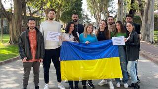 סטודנטים מאוקראינה הלומדים באוניברסיטת רייכמן במסגרת חילופי סטודנטים.