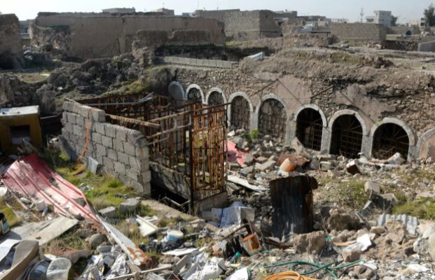 A local official said the 17th century Sasson synagogue, which is surrounded by garbage, had been used as a residence (Photo: AFP) A local official said the 17th century Sasson synagogue, which is surrounded by garbage, had been used as a residence
