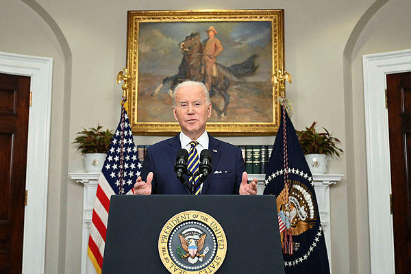 U.S. President Joe Biden announces a ban on Russian oil products on Tuesday 