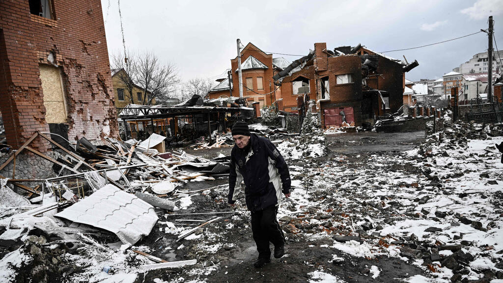 The Ukrainian city of Bila Tserkva after a Russian shelling (Photo: AFP) הריסות בעיר בילה צרקווה מחוז קייב ב אוקראינה
