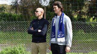 אדם נוימן עם אבי יחיאל באימון