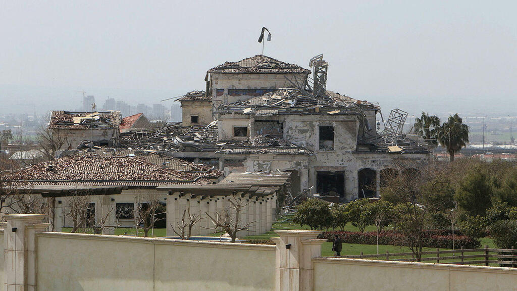 View of a damaged building in the aftermath of missile attacks in Erbil, Iraq 