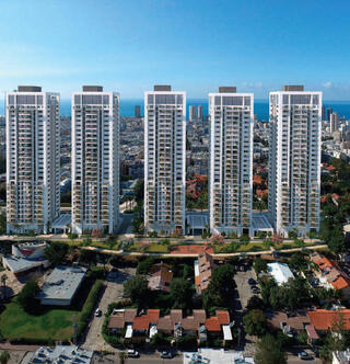 הדמיה של פרויקט THE 5 בבת ים