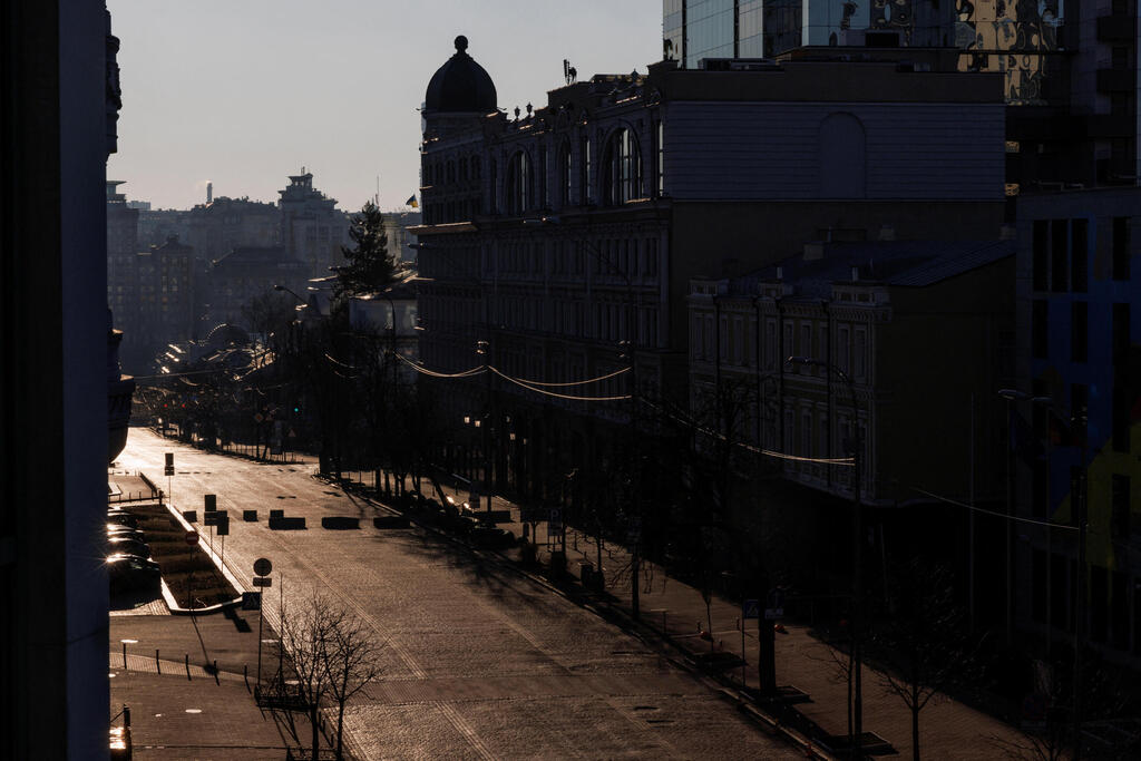 Kyiv streets empty as capital is under a 35 hour curfew on Wednesday 