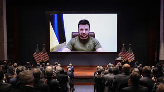 נאום נשיא אוקראינה  ולדימיר זלנסקי לקונגרס האמריקאי משבר מלחמה רוסיה אוקראינה 