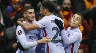 שחקני ברצלונה חוגגים