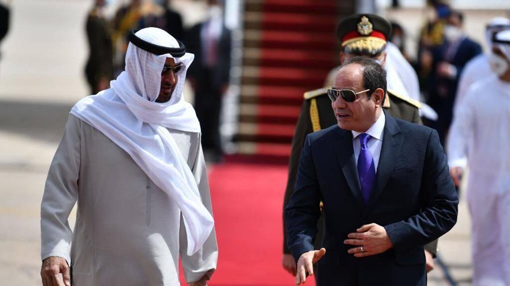 נשיא מצרים א-סיסי עם יורש העצר מוחמד בן זאיד במצרים