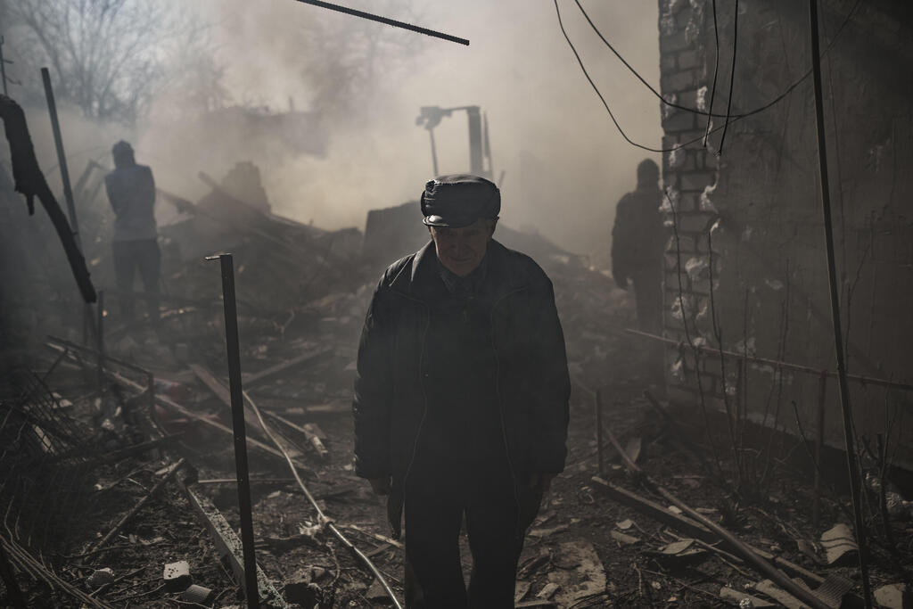 Ukrainian city of Kharkiv soon after a Russian bombing raid on Thursday 