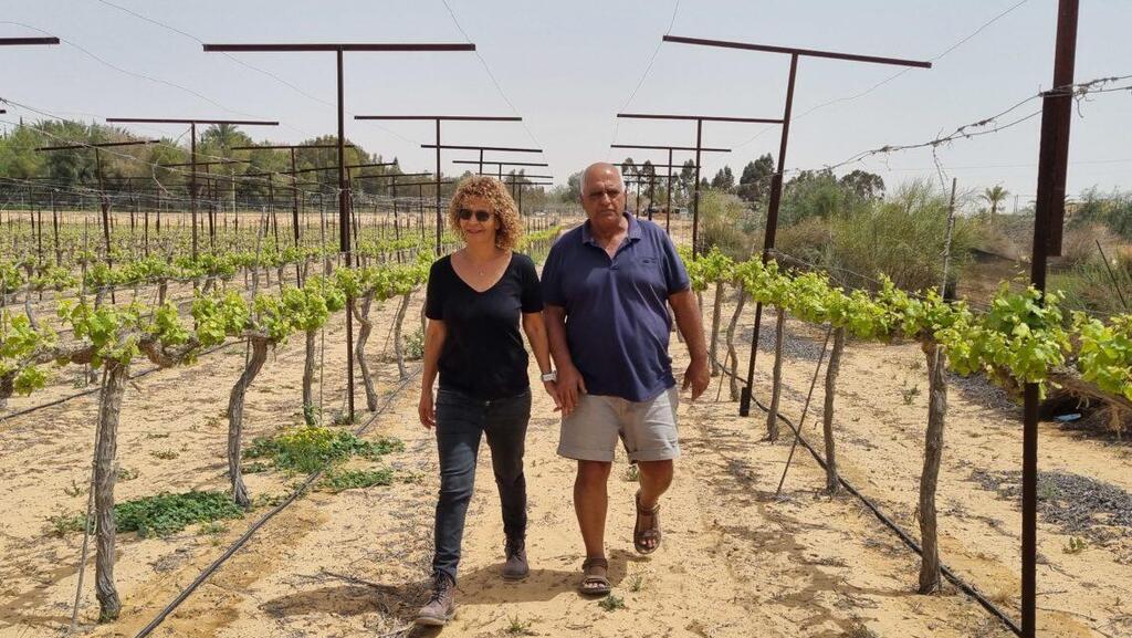Nira and Alon Zadok, owners of the Ramat Negev Winery in the town of Kadesh Barnea, on April 11, 2022