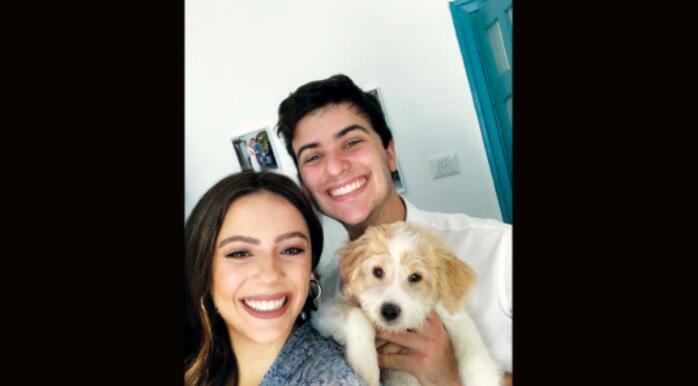 Ariel and Koby Geduld and their puppy Hazel in Jerusalem 