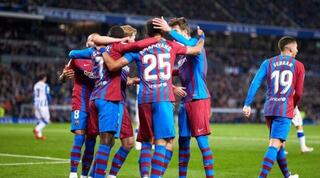 שחקני ברצלונה חוגגים