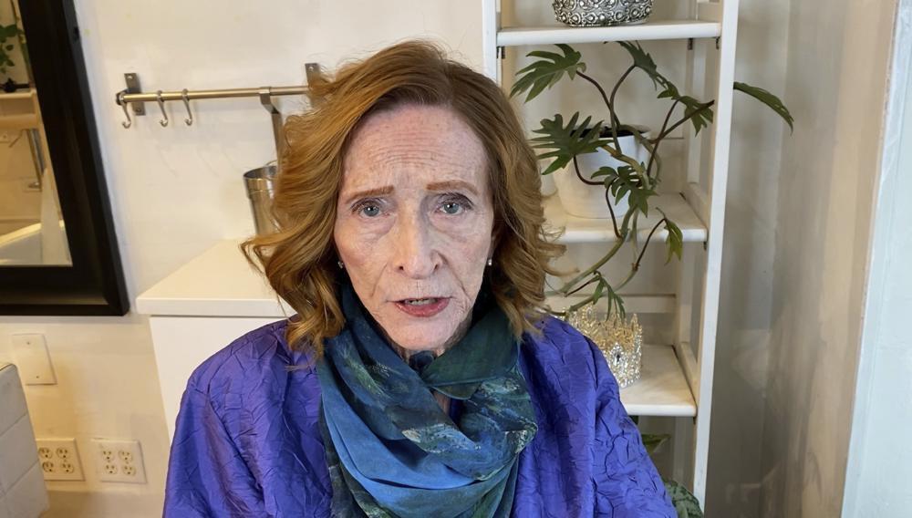 , Ginger Lane, a Holocaust survivor, participates in a video marking Yom HaShoah, Israel's Holocaust Remembrance Day