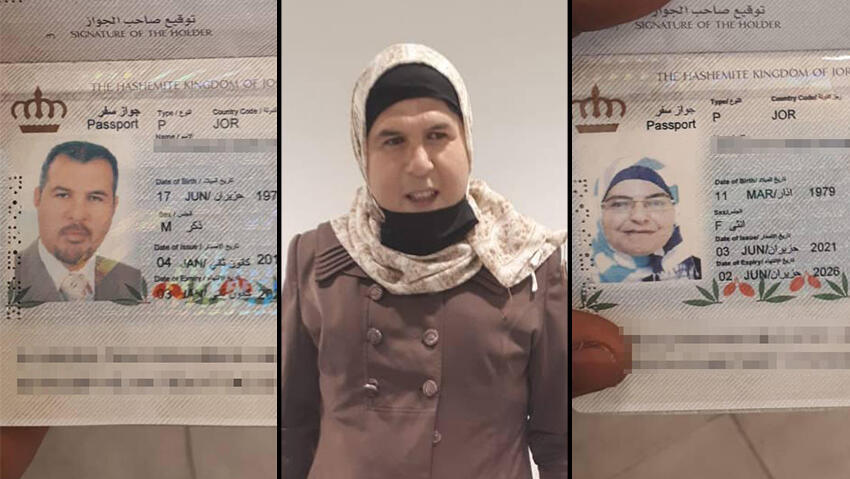 Jordanian man dressed up as his wife attempts to fool Israeli border guards (Photo: Israel's Airports Authority) אישה ירדנית פלסטינית שהגיעה לארץ ובמהלך הבידוק הביטחוני עלה חשד שזו לא גברת אלא אדון