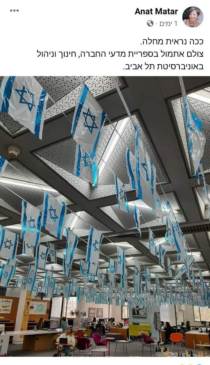 מרצה באוניברסיטת תל אביב מכנה את דגל ישראל כ''מחלה''