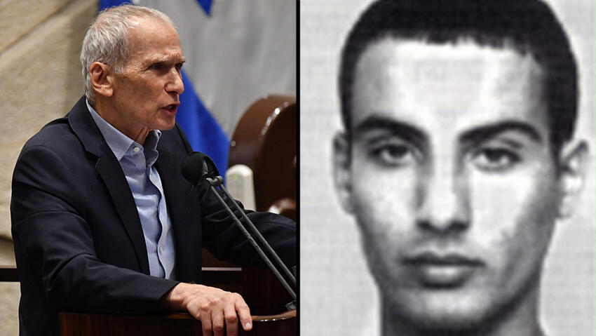 Interior Security Minister Amar Bar-Lev, Sgt. Barak Sharabi (Photo: Yoav Dudkevich, Yizkor website) עומר ברלב במליאת הכנסת