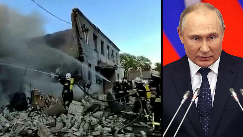 בניין שנחרב בהפצצה רוסית ב אודסה אוקראינה
