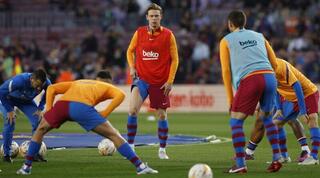 שחקני ברצלונה בחימום