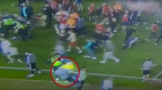 האוהד  נוגח בבילי שארפ (צילום מסך)