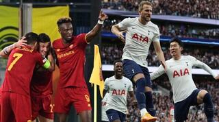 שחקני טוטנהאם ורומא חוגגים