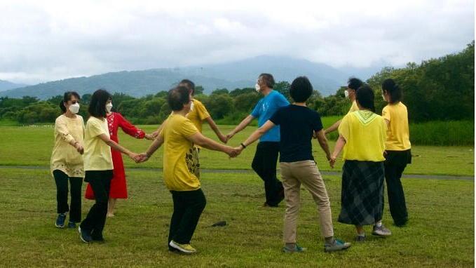 Taiwanese dancers in Yilan practice a Ukrainian circle dance for a global dance rally in support of Ukraine 