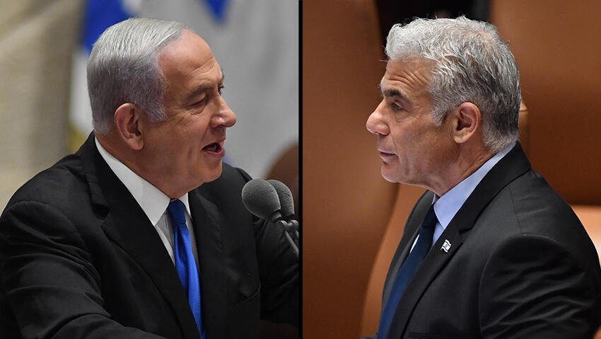 Prime Minister Yair Lapid and Benjamin Netanyahu 