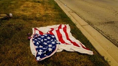 U.S. flag abandoned in Highland Park 