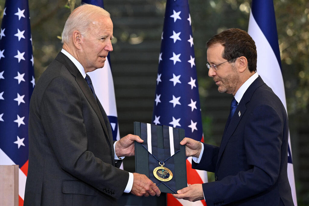 נשיא המדינה יצחק הרצוג נפגש עם נשיא ארה"ב ג'ו ביידן ב בית הנשיא ירושלים