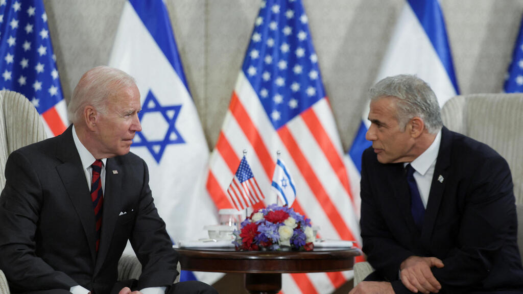 ראש הממשלה יאיר לפיד פגישה פגישתו עם נשיא ארצות הברית ג'ו ביידן ביקור ב ישראל