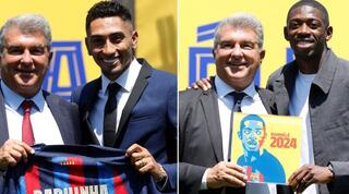 אוסמן דמבלה וראפיניה עם ז'ואן לאפורטה