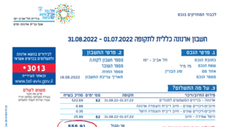 חשבון ארנונה מצונזר, עיריית תל אביב-יפו