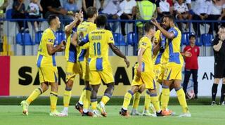 שחקני מכבי תל אביב חוגגים