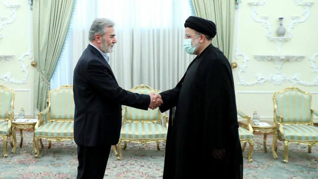 זיאד נחאלה מנהיג הג'יהאד האיסלאמי פגישה עם איברהים ראיסי נשיא איראן