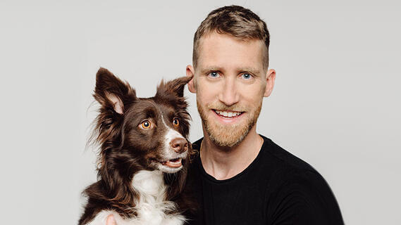 Assaf Rappaport with his Dog